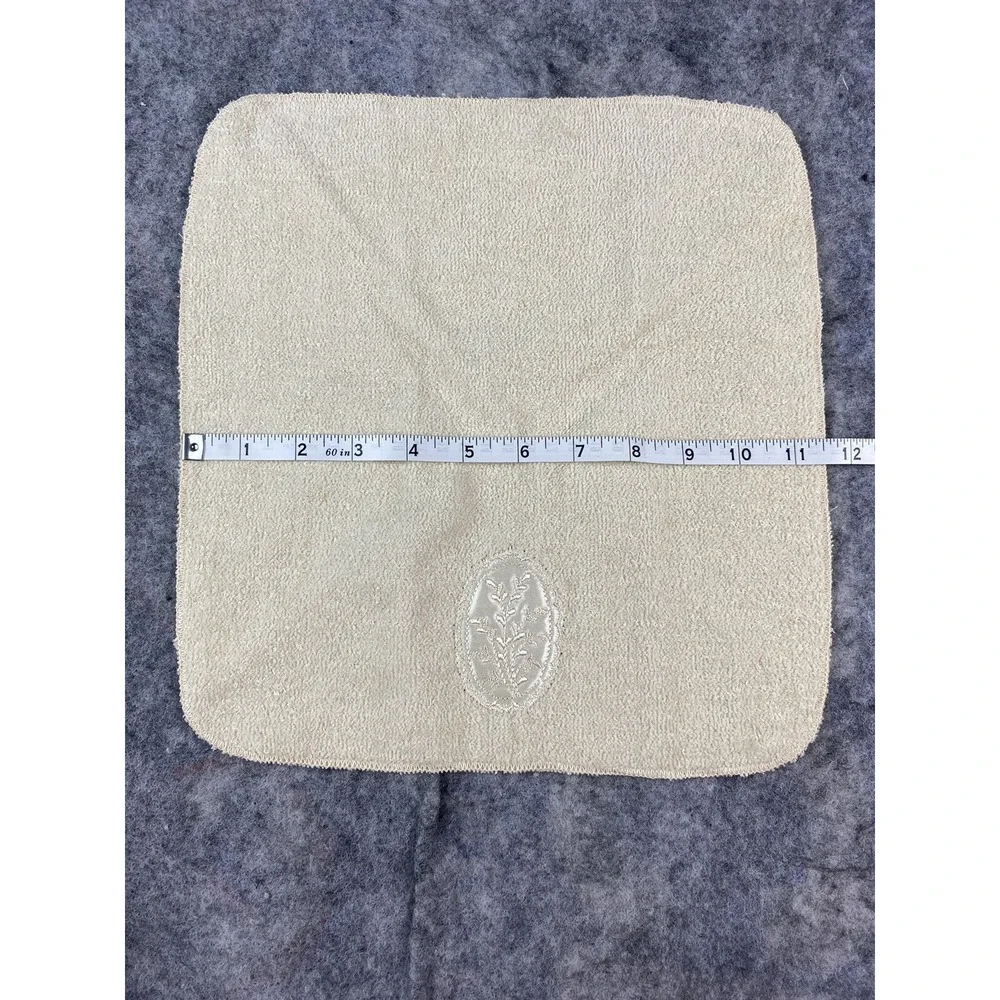 VTG Cannon 4pc Set Bath Towel Hand Wash Cloth Embroidered Floral Monogram‎ 